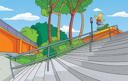 Bart Simpson Skates el Toro Rail